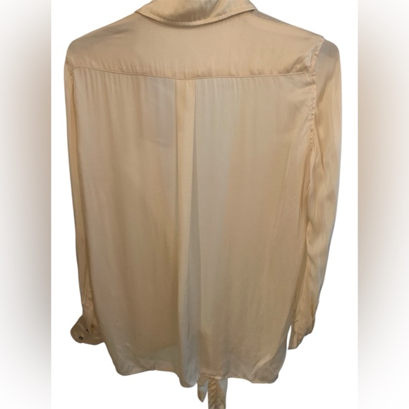 Indah Silk Tilda open tie front long sleeve top Revolve size XS - Picture 3 of 9